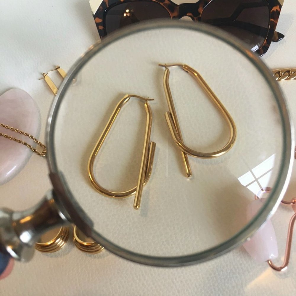 Statement 18K Gold Hoop Earrings